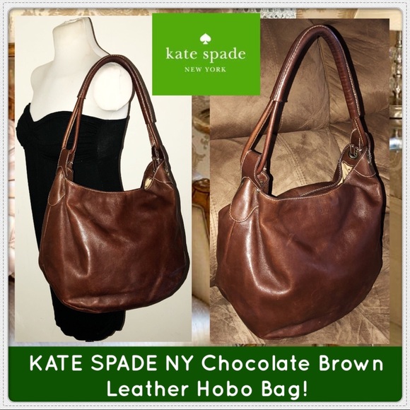 kate spade Handbags - KATE SPADE NY Chocolate Brown Leather Hobo Bag!